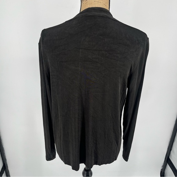 CHICO'S Travelers Open Front Black Cardigan Long Sleeve Stretch Capsule Wardrobe - Picture 8 of 11